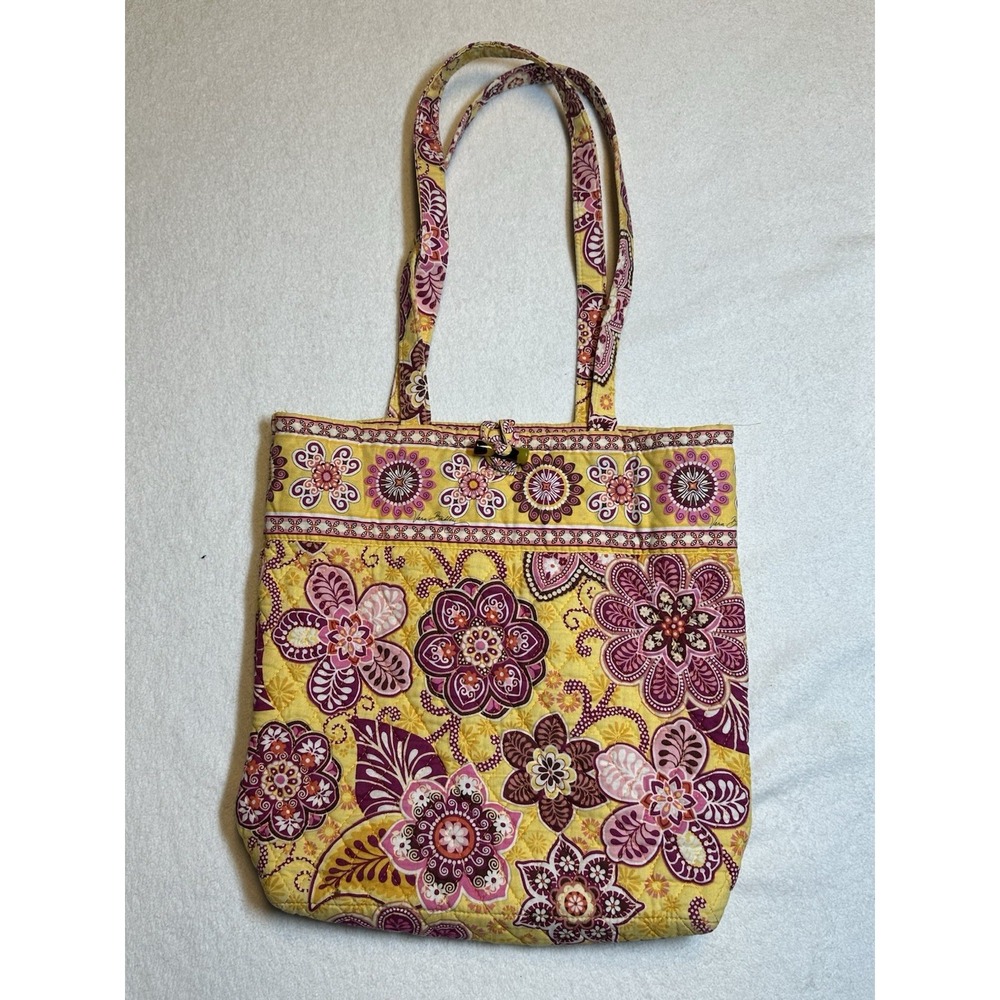 Vera Bradley Yellow/Pink Floral Toggle Tote